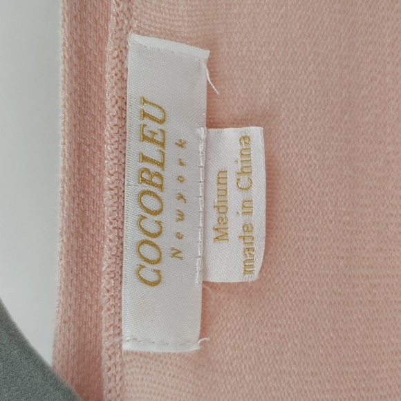 Coco Bleu Pink Long Sleeve Tie Knit Cardigan Size Medium - Picture 5 of 8